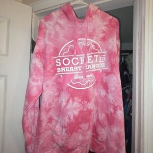 Pink Tie-Dye Breast Cancer SnapOn Hoodie